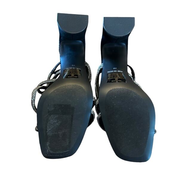 Aqua Livyr Rhinestone Embellished Slip On Strappy Heeled Sandals NEW 6 - Picture 10 of 11